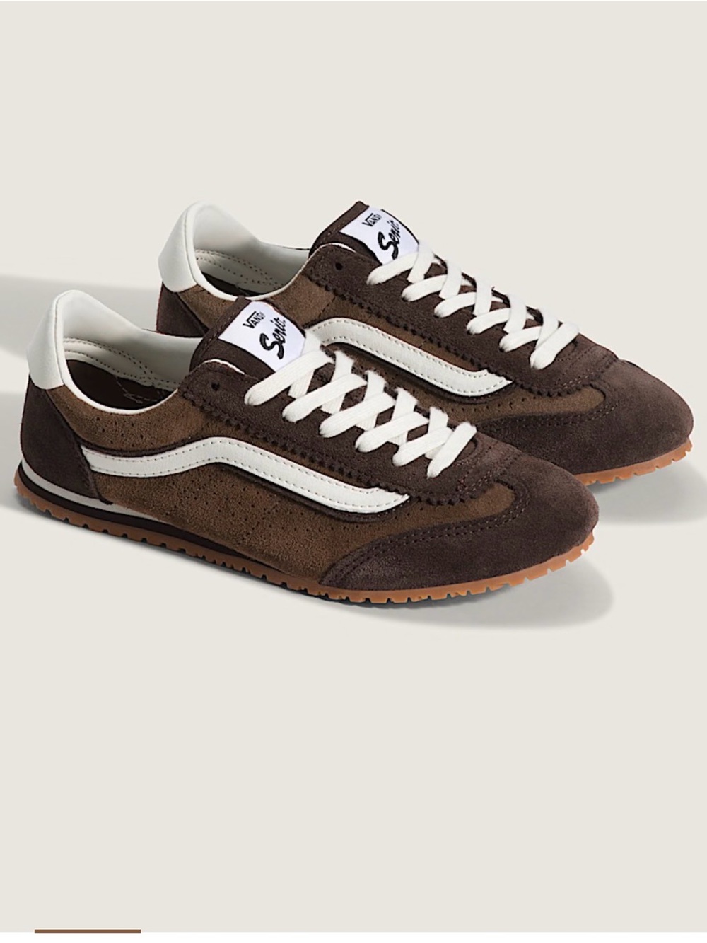 Vans Women’s Super Lowpro Shoe 8.5 | Brown and white
